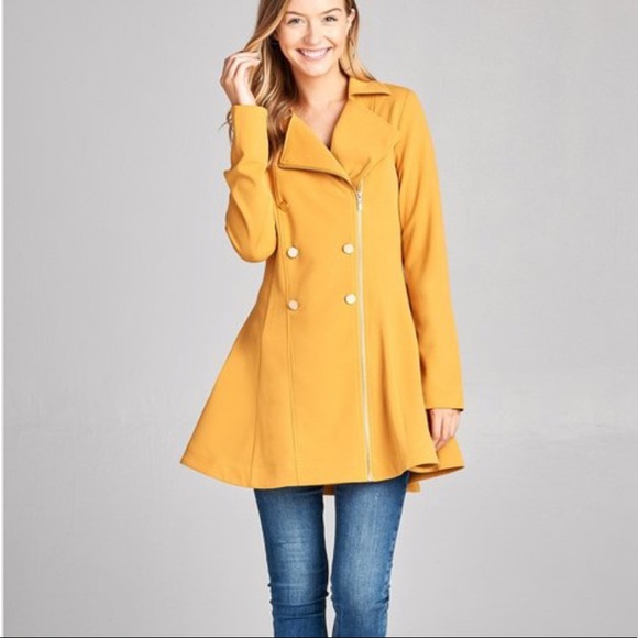 Closet clear π¨ Mustard Double breasted peacoat - Picture 2 of 4
